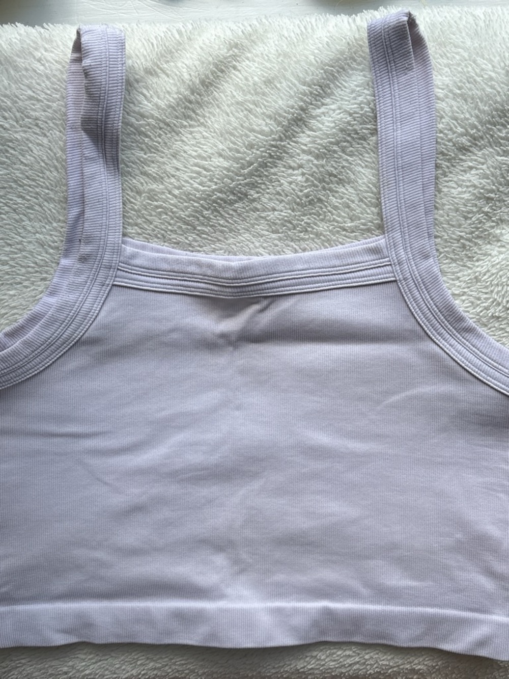 Urban Outfitters White Ribbed Square-Neck Crop Tank